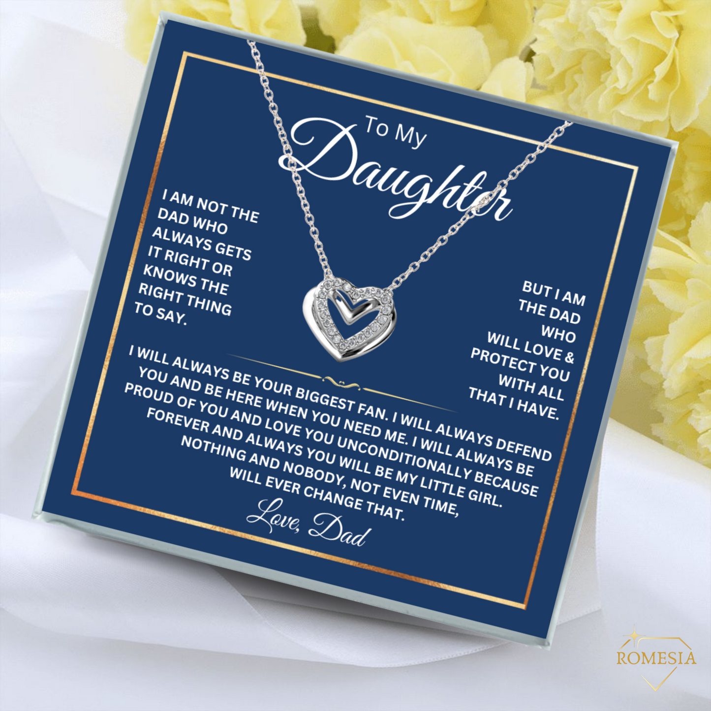 To My Daughter- Your Biggest Fan- Double Heart Pendent