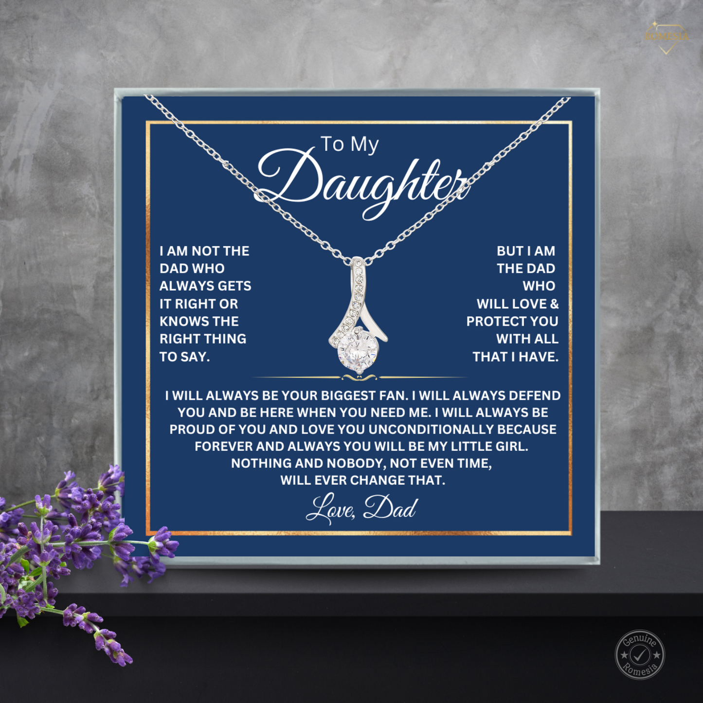 To My Daughter-Fan Ribbon-Alluring Beauty Necklace