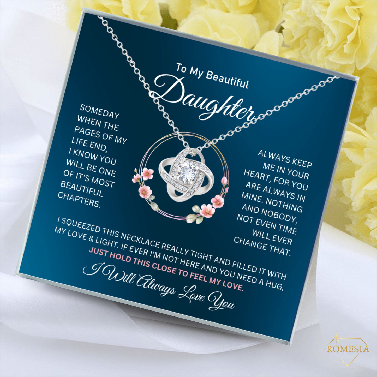 To My Beautiful Daughter-Beautiful Chapter-Love Knot Necklace