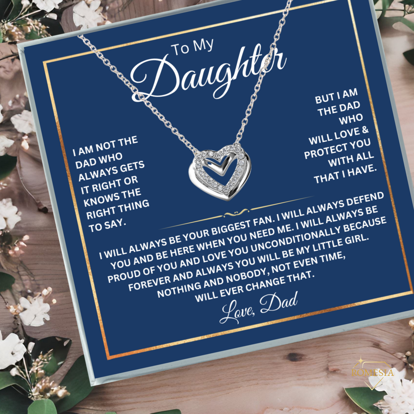 To My Daughter- Your Biggest Fan- Double Heart Pendent