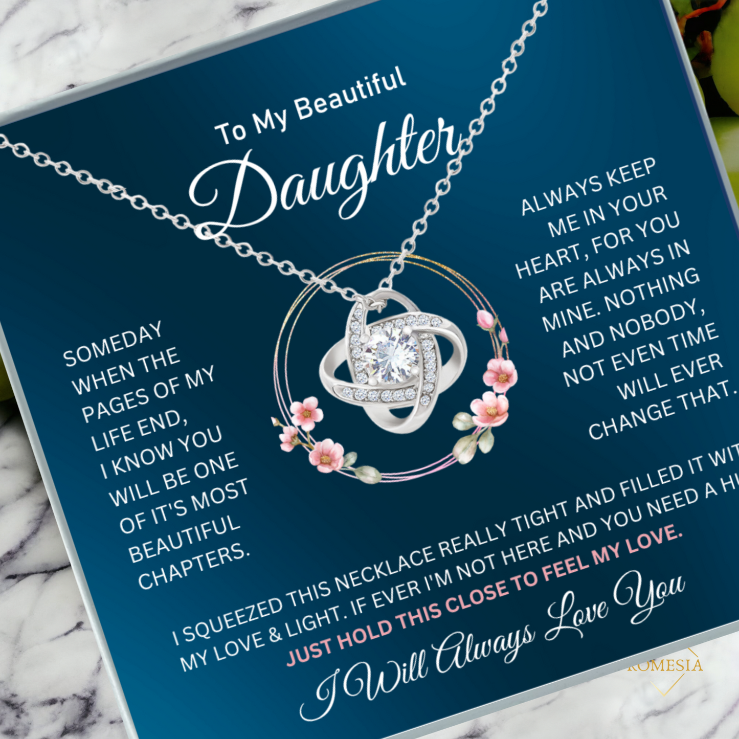 To My Beautiful Daughter-Beautiful Chapter-Love Knot Necklace