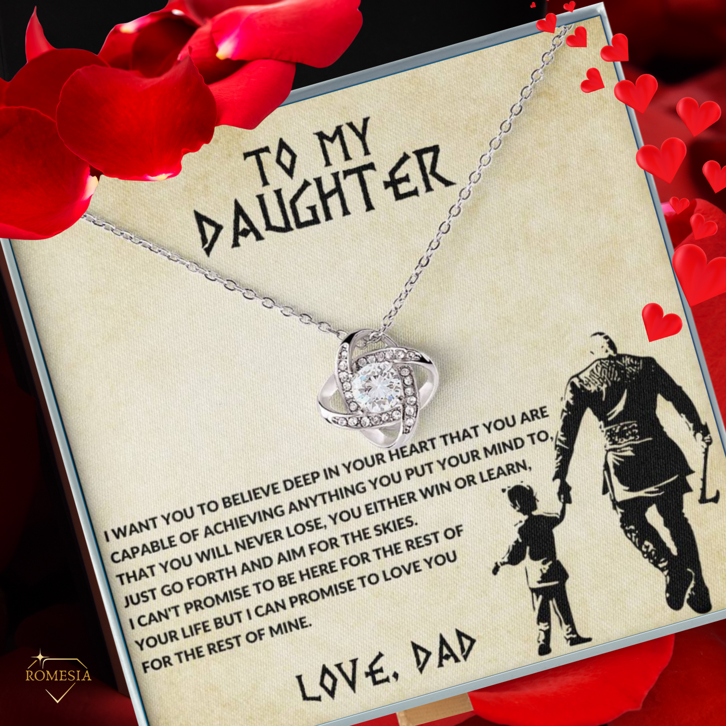 To My Daughter-Viking- Love Knot Necklace