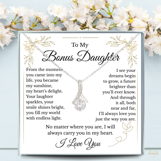 To My Bonus Daughter- Endless Light- Alluring Beauty Pendent
