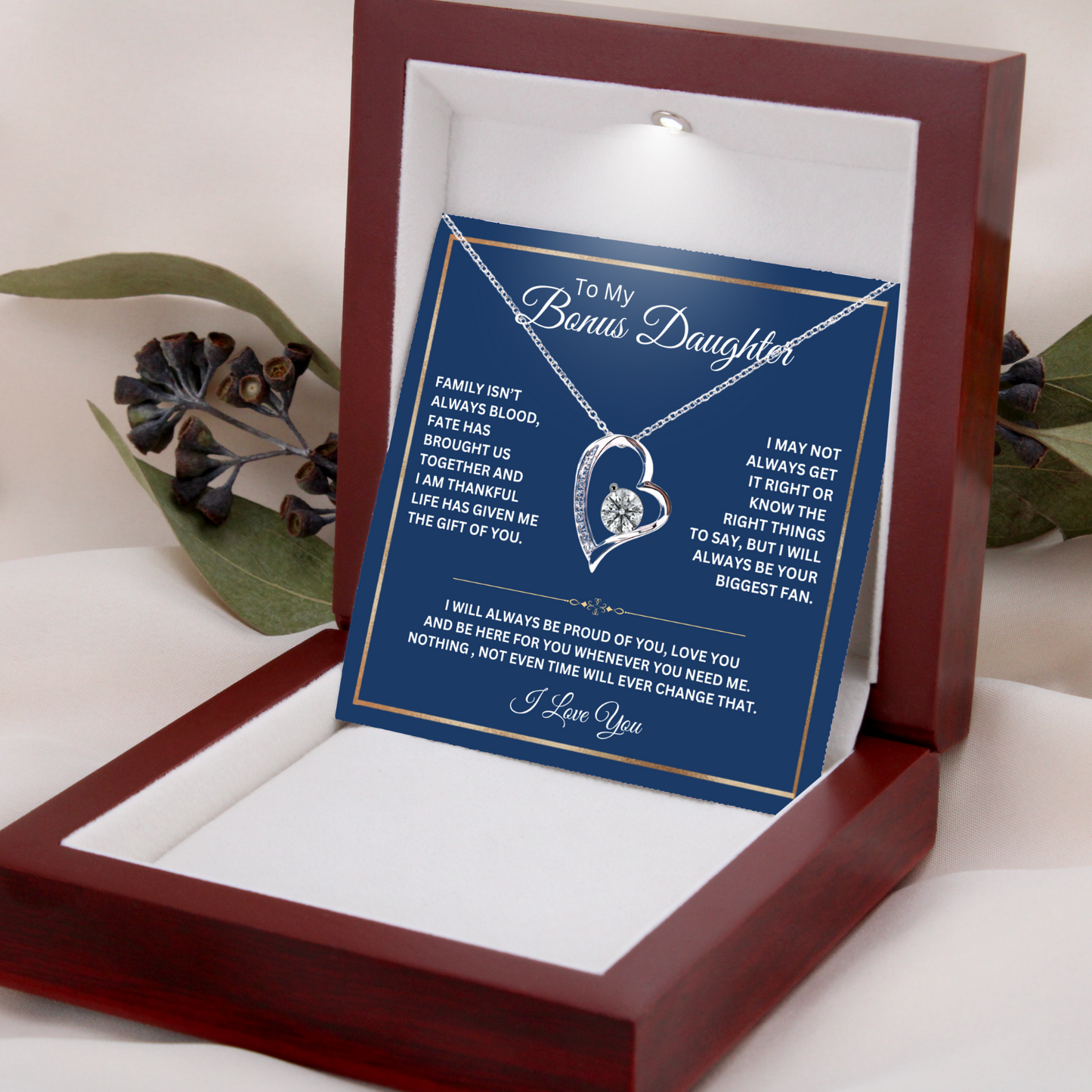 To My Bonus Daughter-Fate has brought us together-Forever Love Necklace
