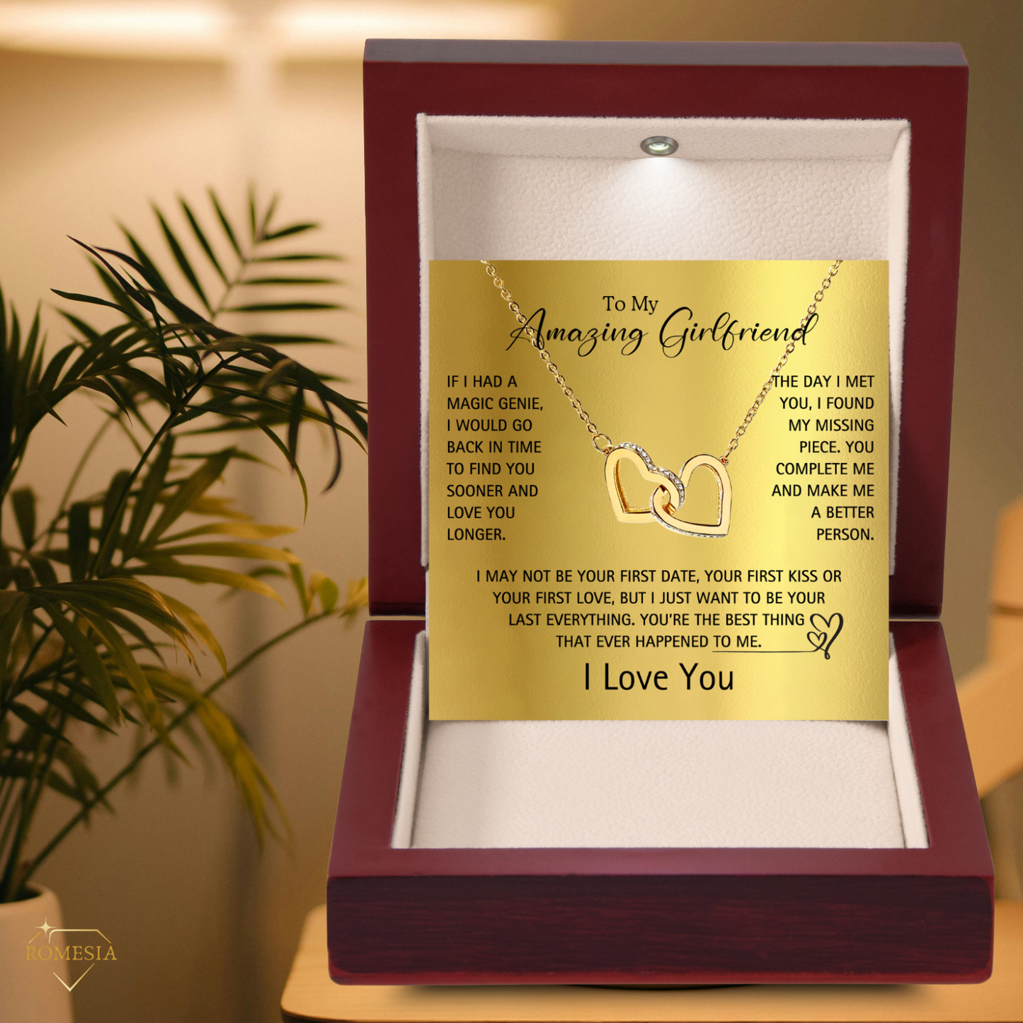 To My Amazing Girlfriend-Missing Piece-Forever Love Promise Necklace