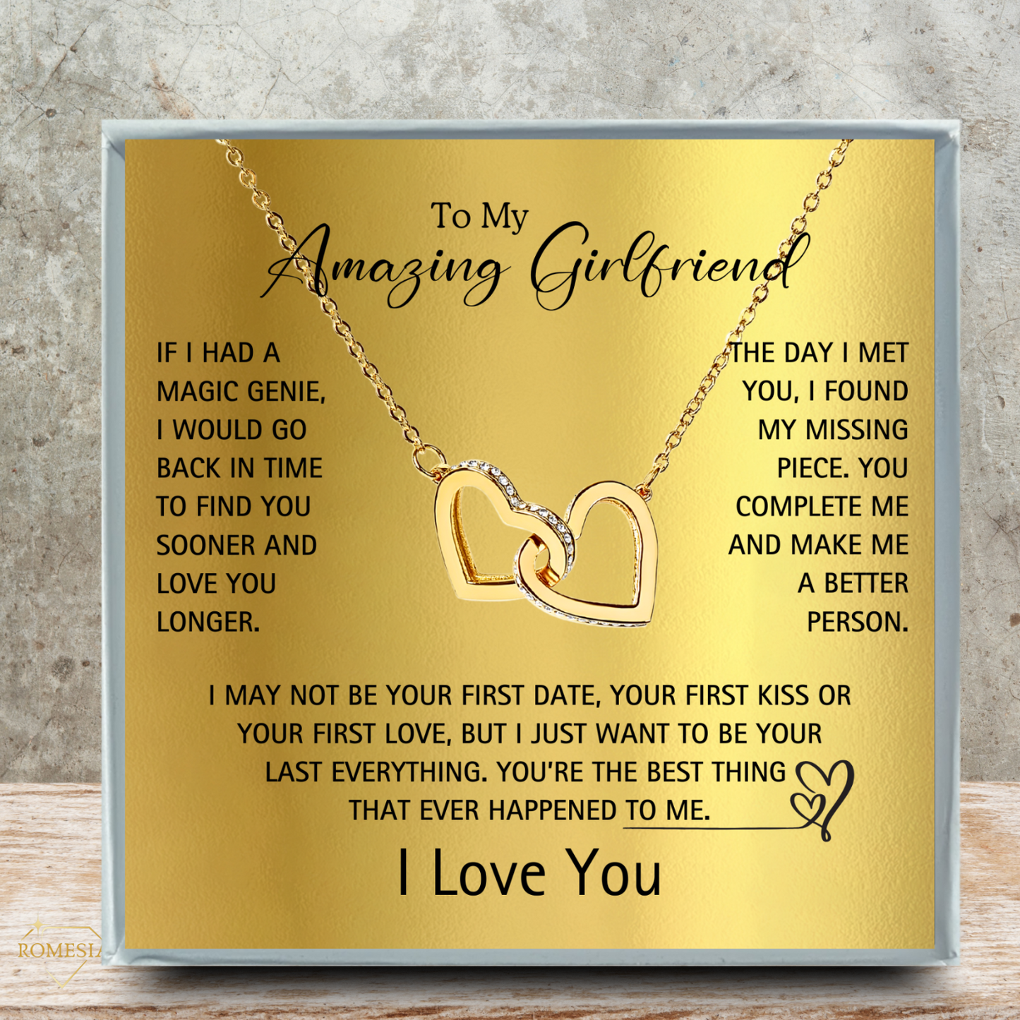 To My Amazing Girlfriend-Missing Piece-Forever Love Promise Necklace