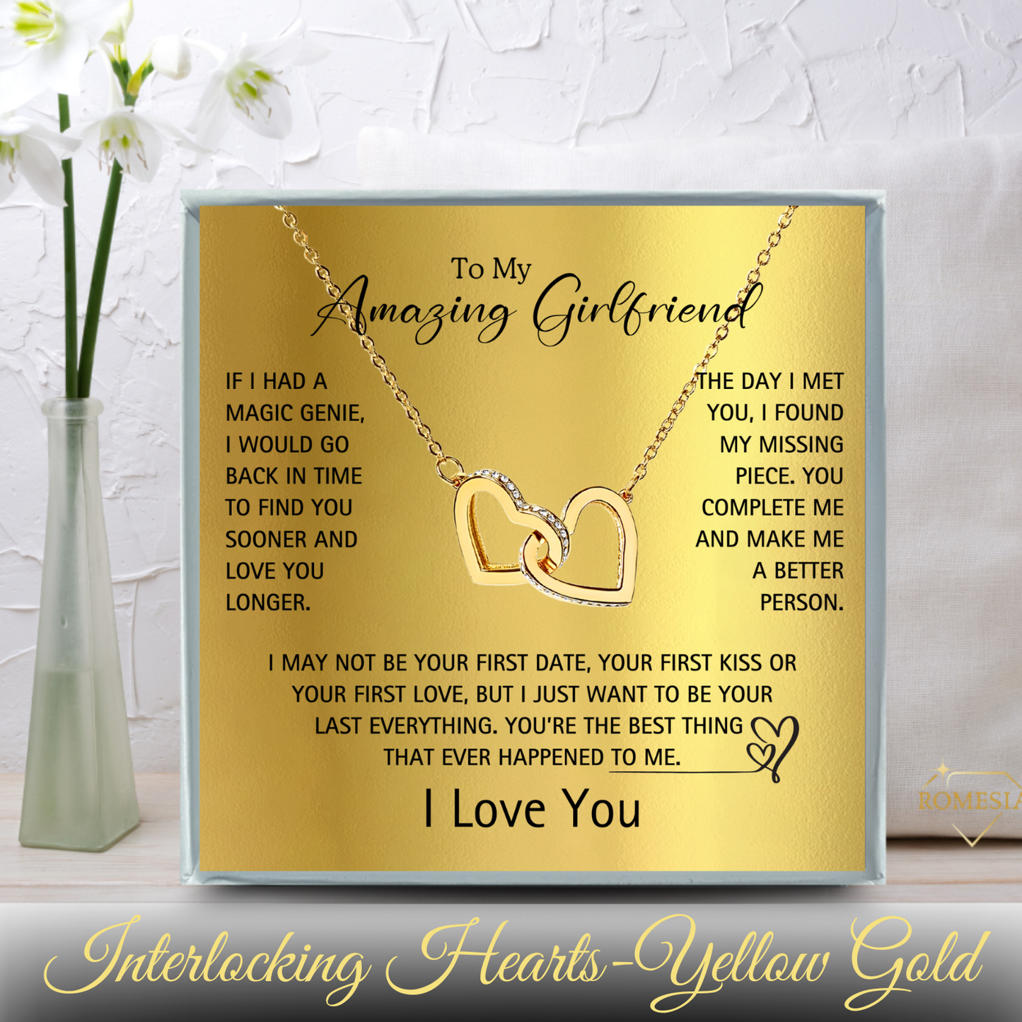 To My Amazing Girlfriend-Missing Piece-Forever Love Promise Necklace