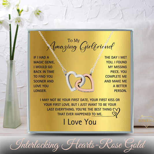 To My Amazing Girlfriend-Missing Piece-Forever Love Promise Necklace