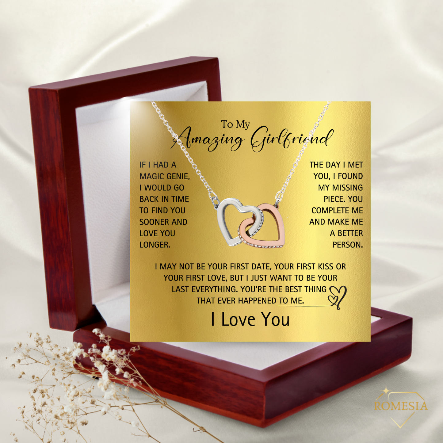 To My Amazing Girlfriend-Missing Piece-Forever Love Promise Necklace