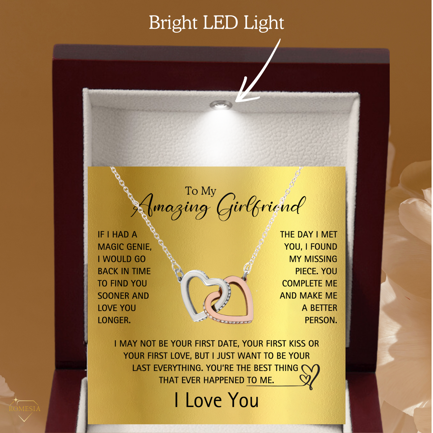 To My Amazing Girlfriend-Missing Piece-Forever Love Promise Necklace