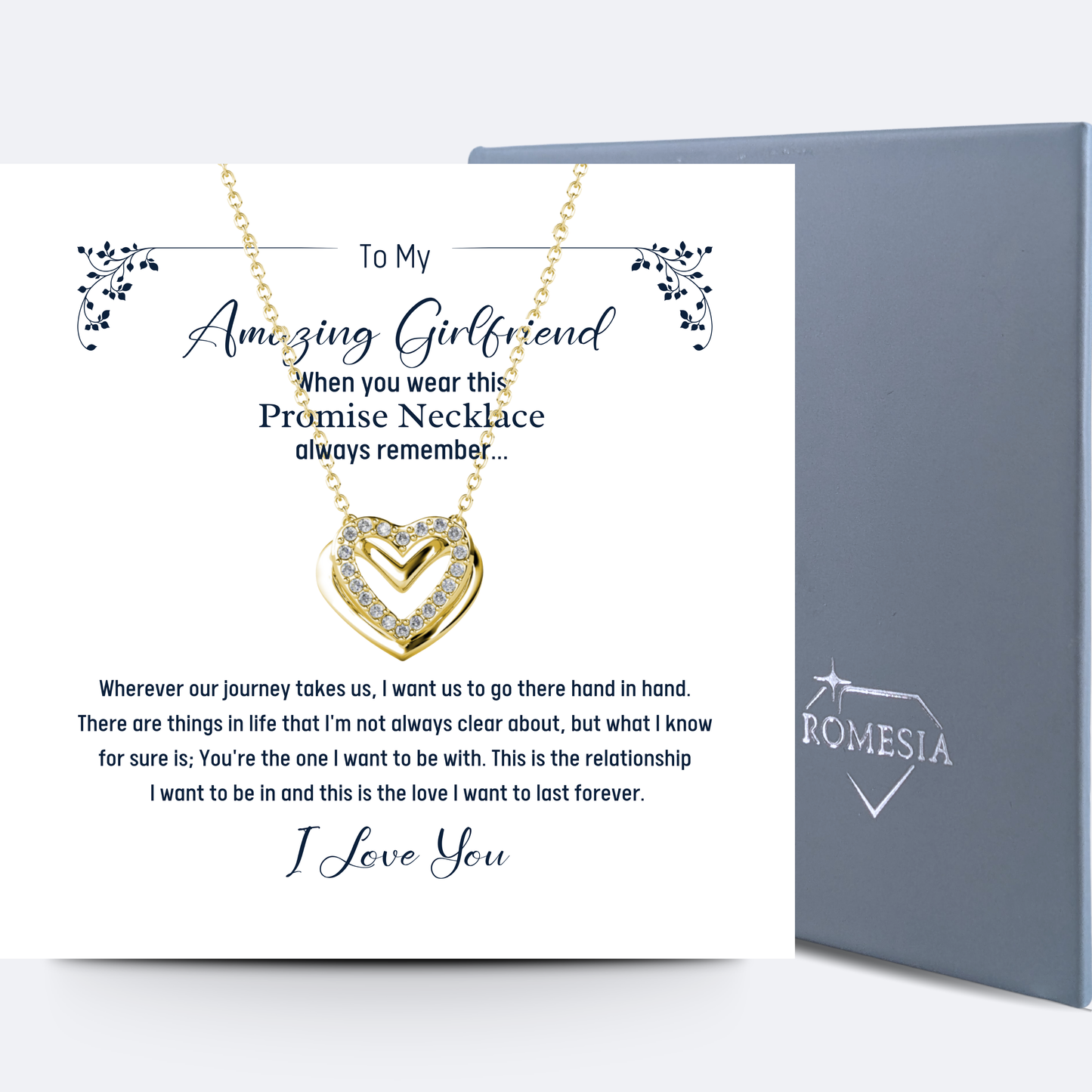 Amazing Girlfriend Promise Necklace- Passionate Hearts Pendent