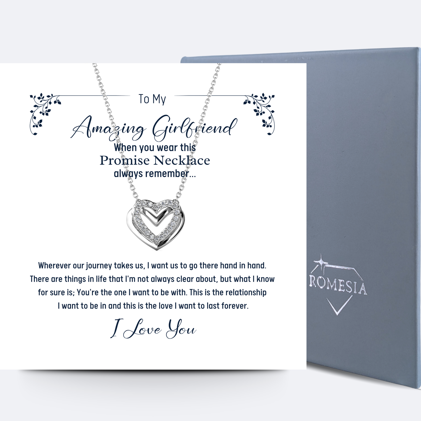 Amazing Girlfriend Promise Necklace- Passionate Hearts Pendent