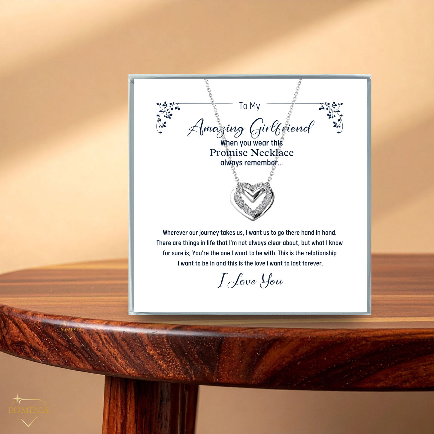 Amazing Girlfriend Promise Necklace- Passionate Hearts Pendent