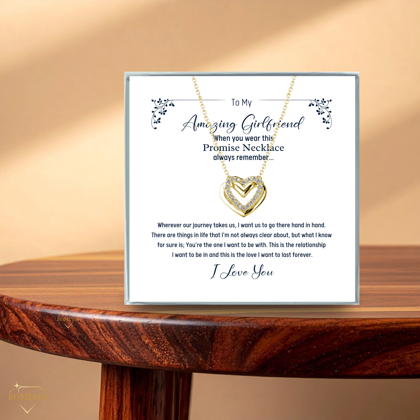 Amazing Girlfriend Promise Necklace- Passionate Hearts Pendent