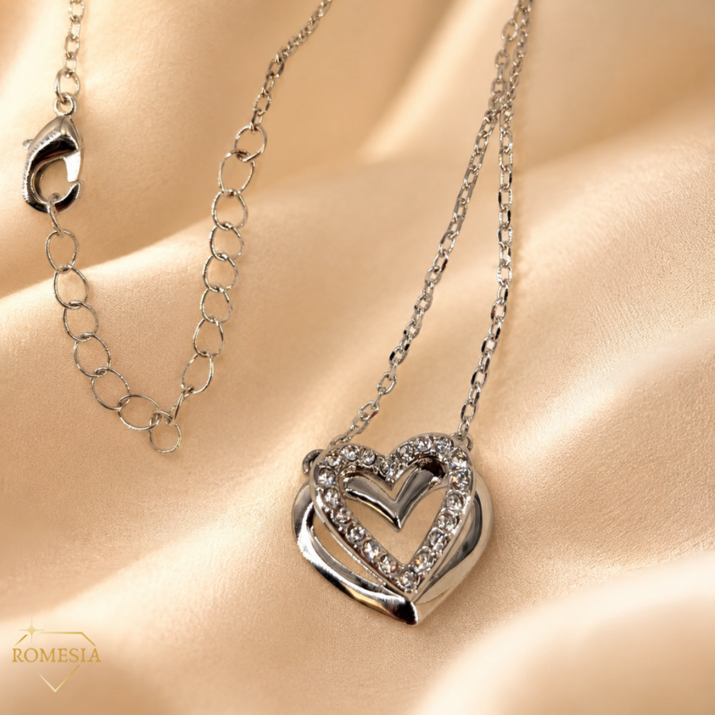 Amazing Girlfriend Promise Necklace- Passionate Hearts Pendent