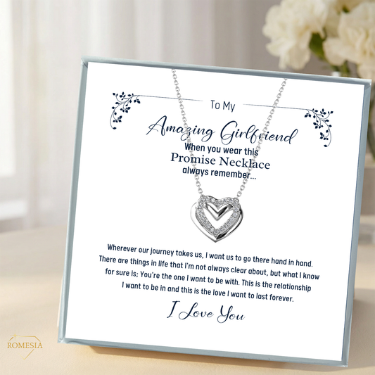 Amazing Girlfriend Promise Necklace- Passionate Hearts Pendent