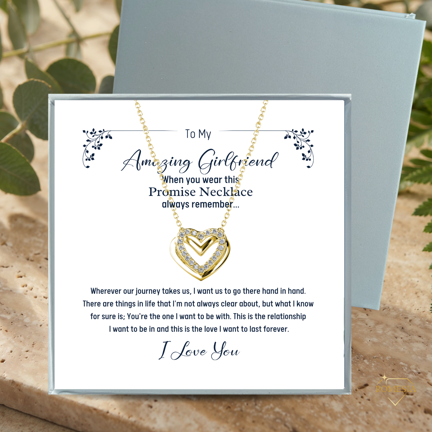Amazing Girlfriend Promise Necklace- Passionate Hearts Pendent