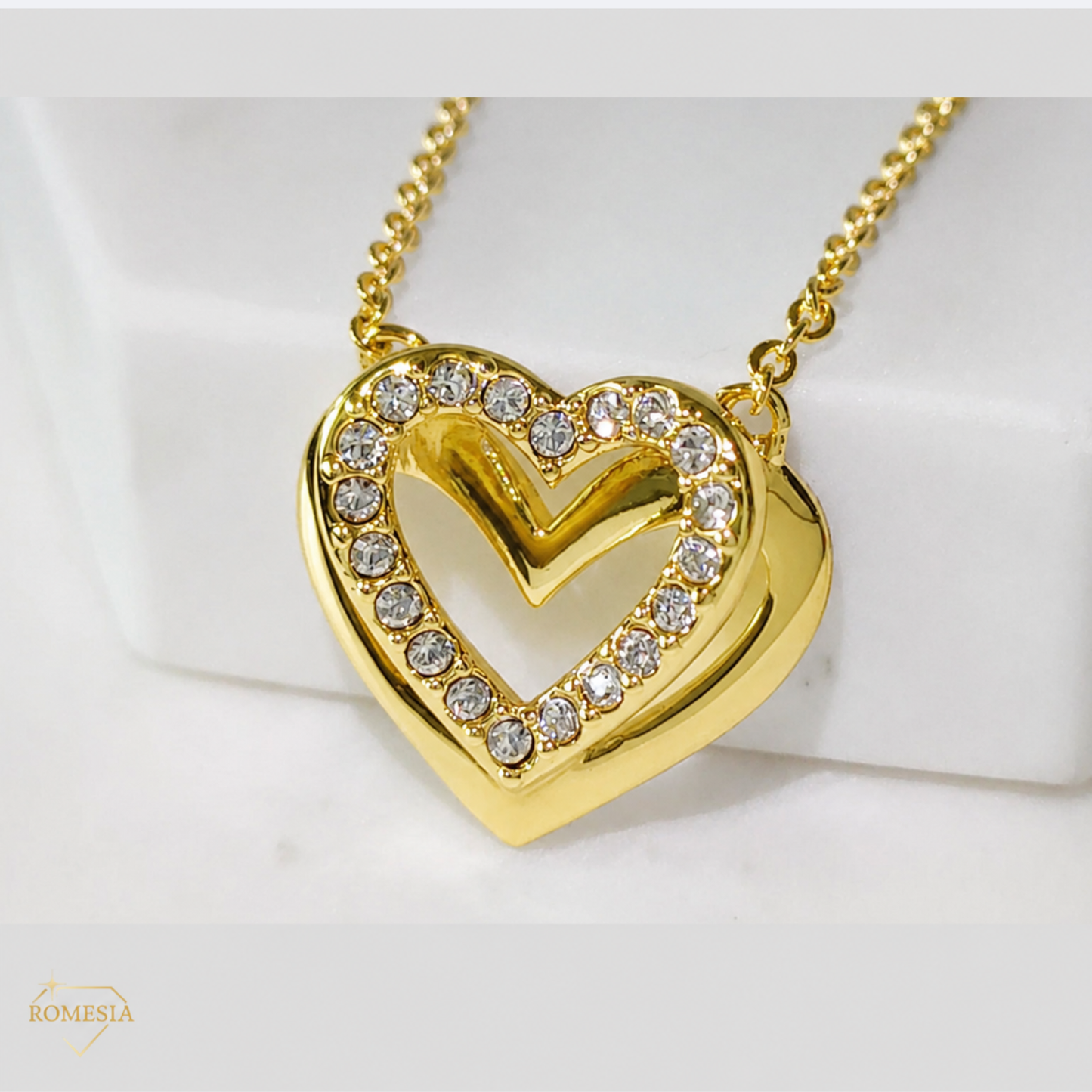Amazing Girlfriend Promise Necklace- Passionate Hearts Pendent