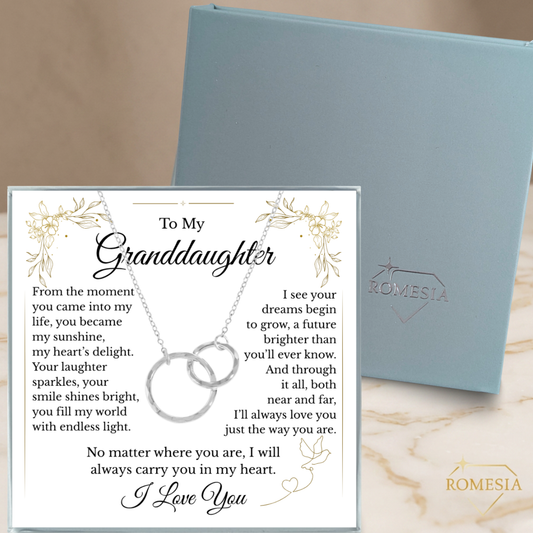 To My Granddaughter-My Sunshine-Sterling Silver Double Ring Pendent