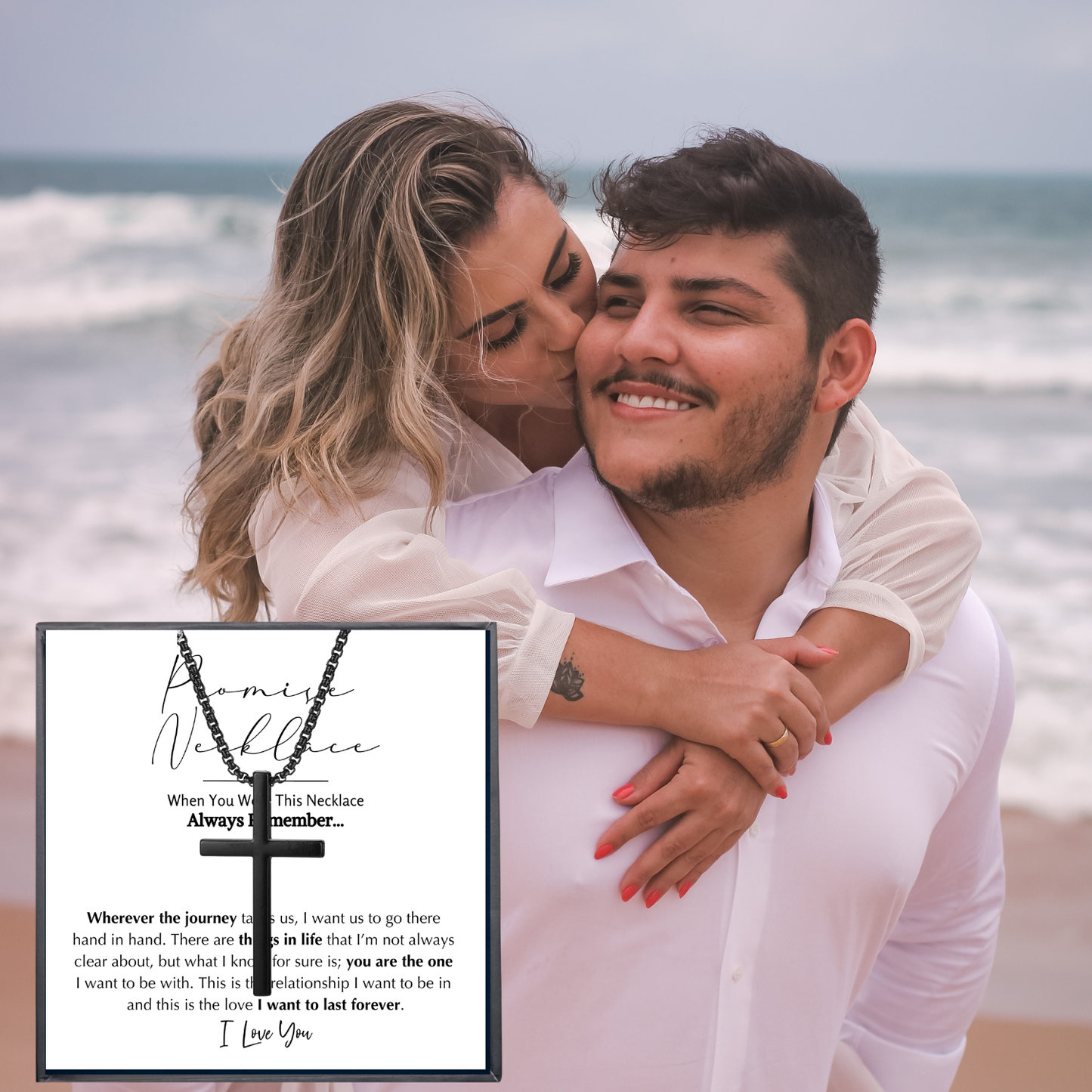 Stainless Steel Promise Cross Pendent for Him