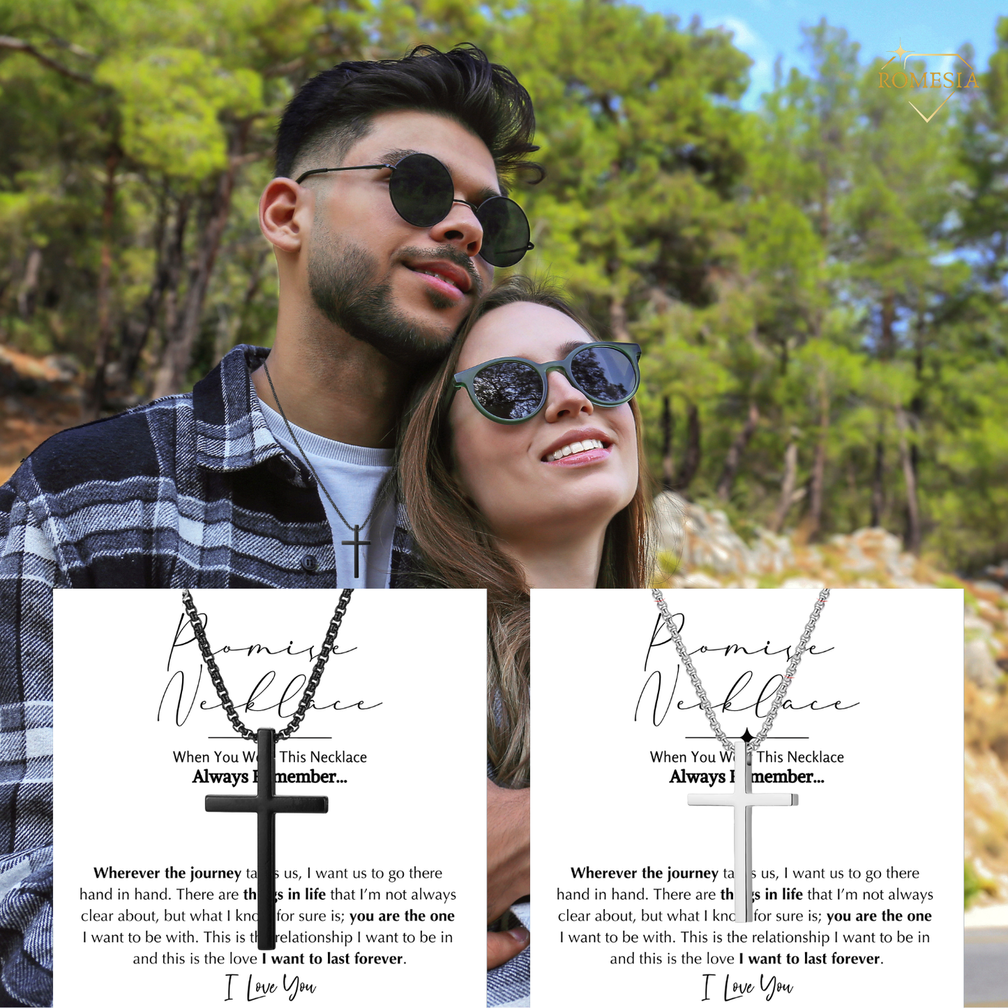 Stainless Steel Promise Cross Pendent for Him