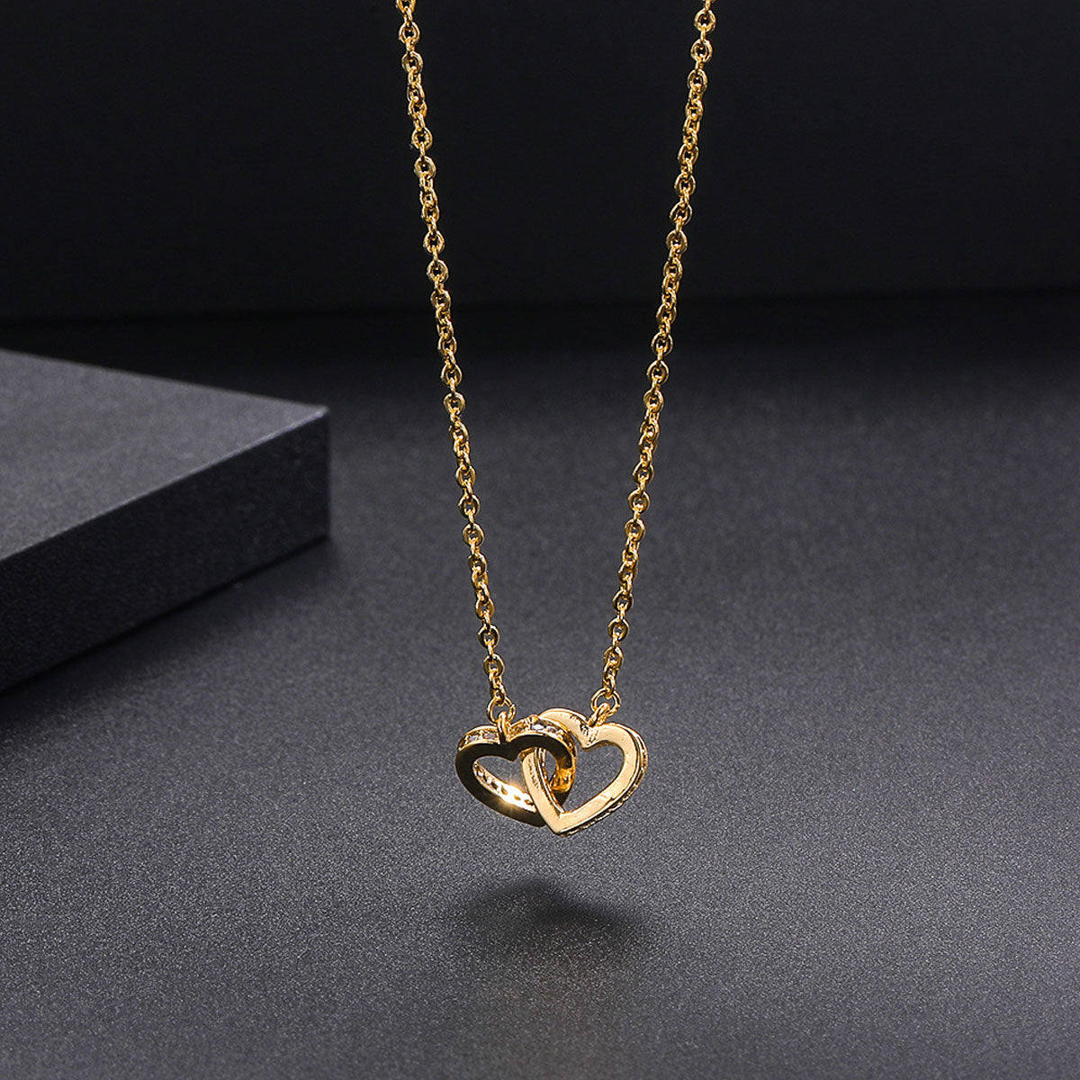 To My Granddaughter- Endless Light-Interlocking Hearts Pendent