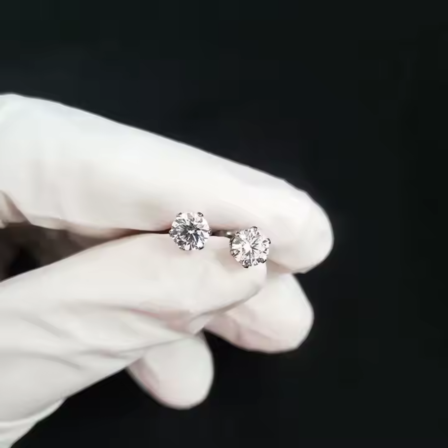 6mm-Surgical Steel/White Gold CZ Earrings