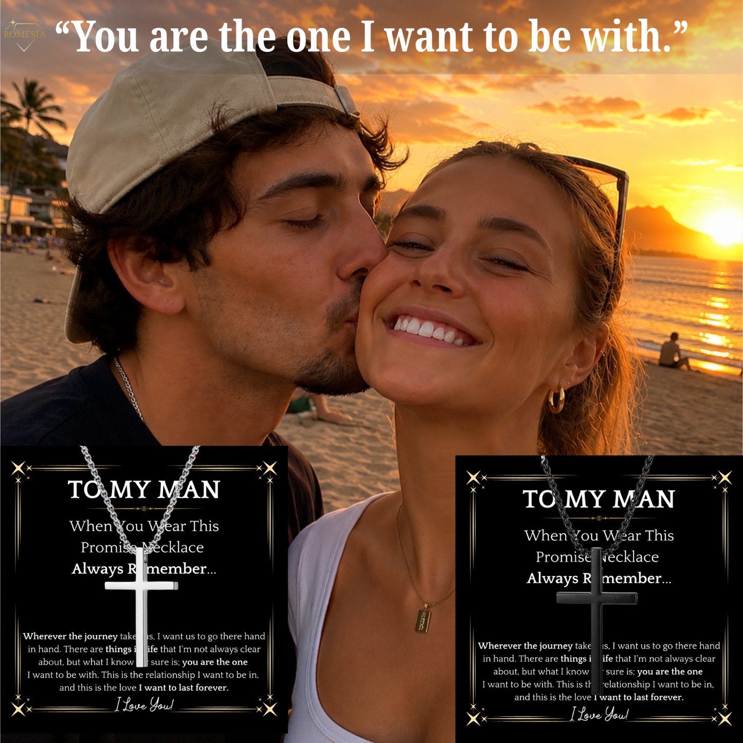 To My Man-Stainless Steel Cross Pendent for Him
