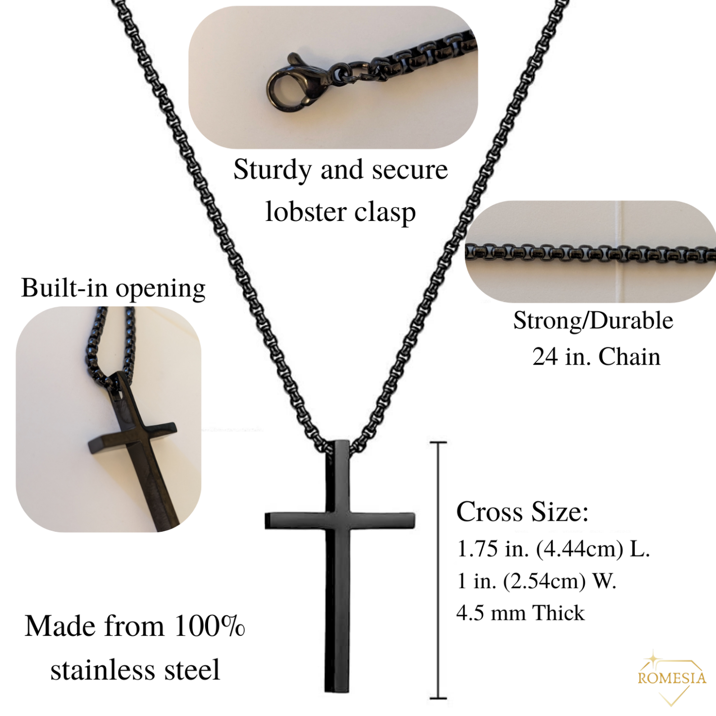 To My Husband- Stainless Steel Cross Pendent