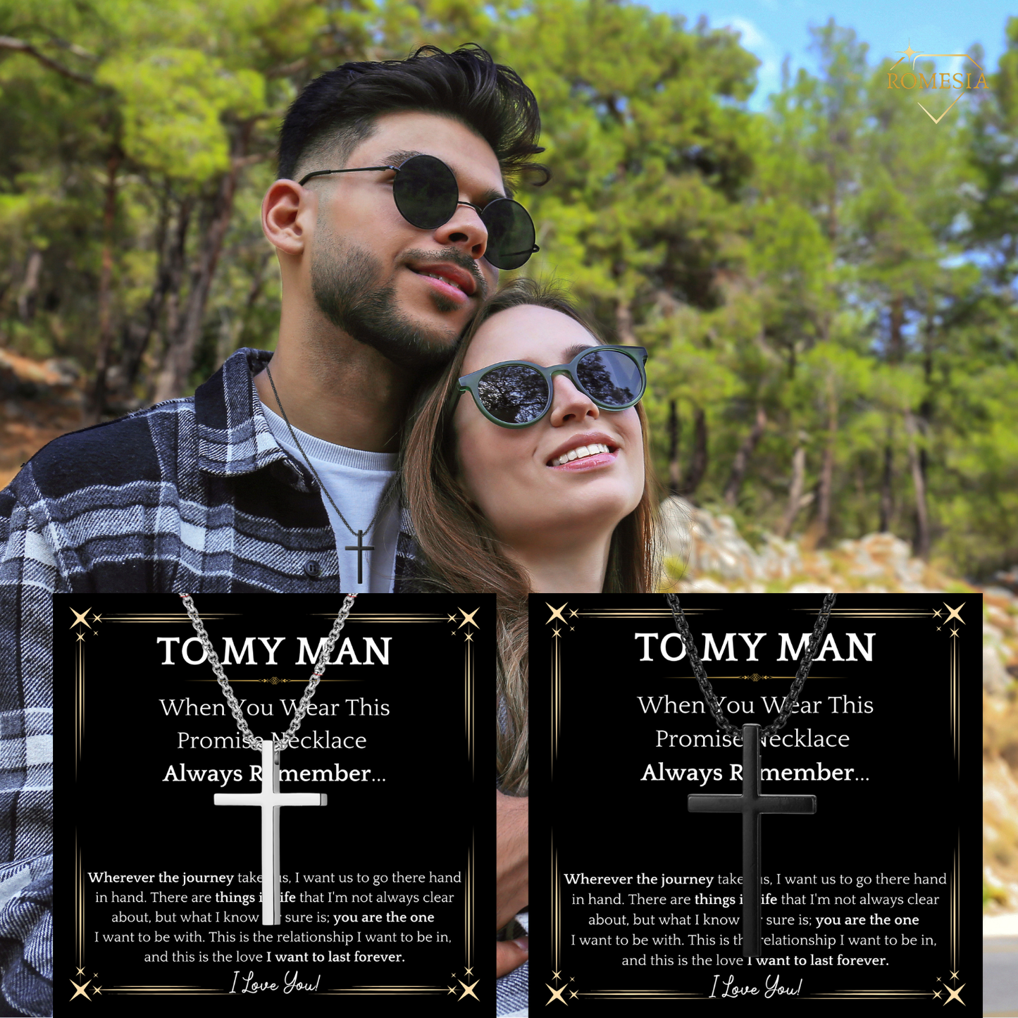 To My Man-Stainless Steel Cross Pendent for Him