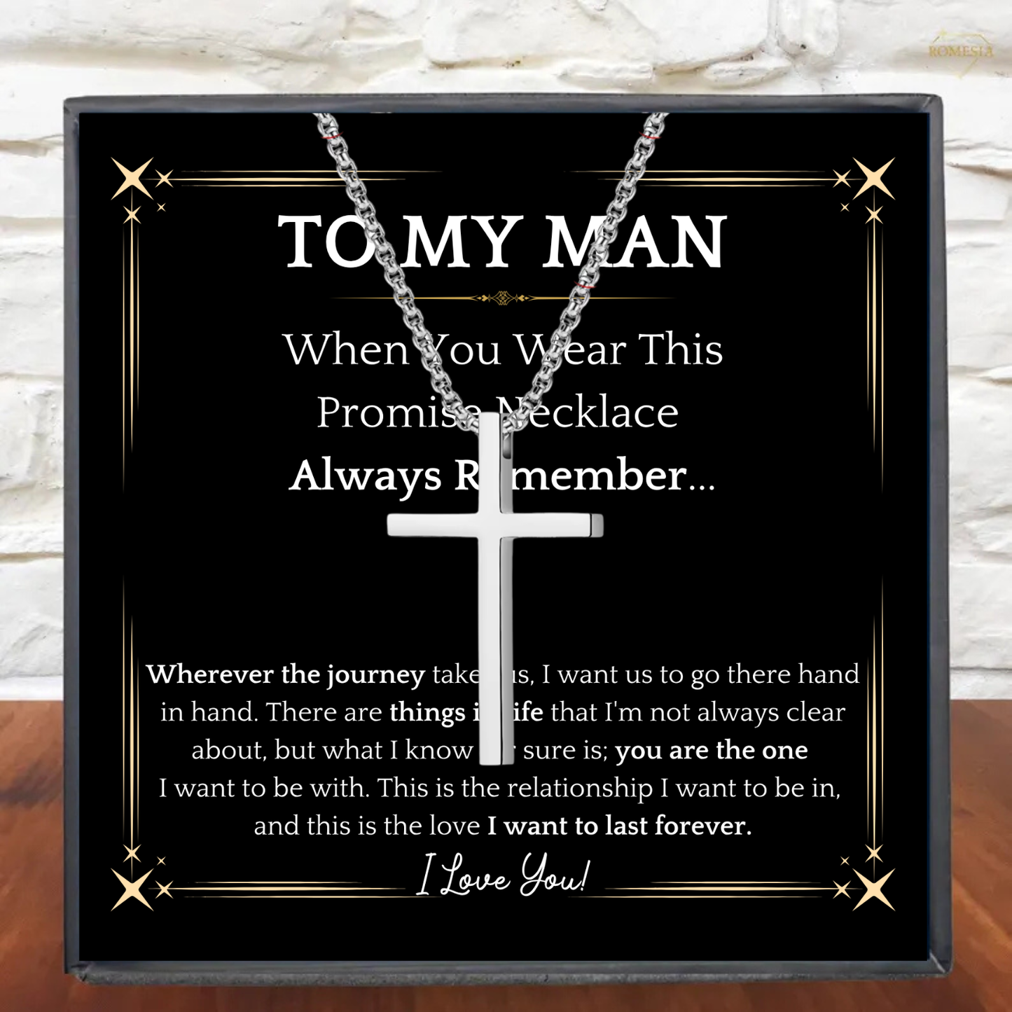 To My Man-Stainless Steel Cross Pendent for Him