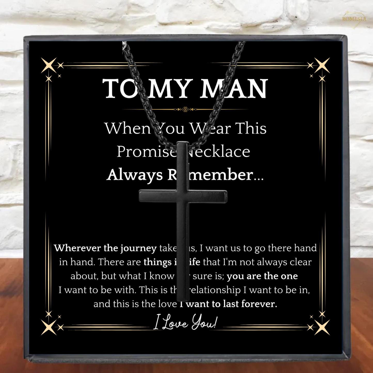 To My Man-Stainless Steel Cross Pendent for Him