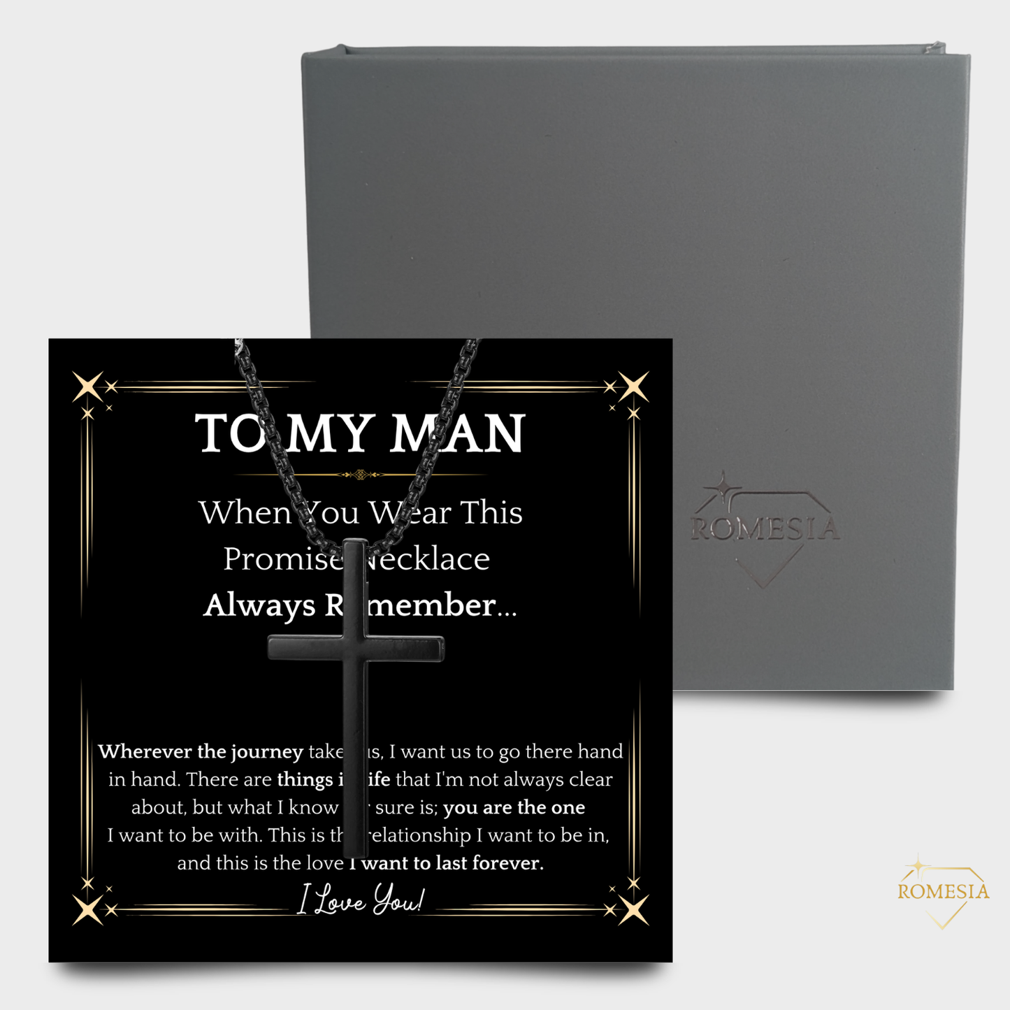 To My Man-Stainless Steel Cross Pendent for Him