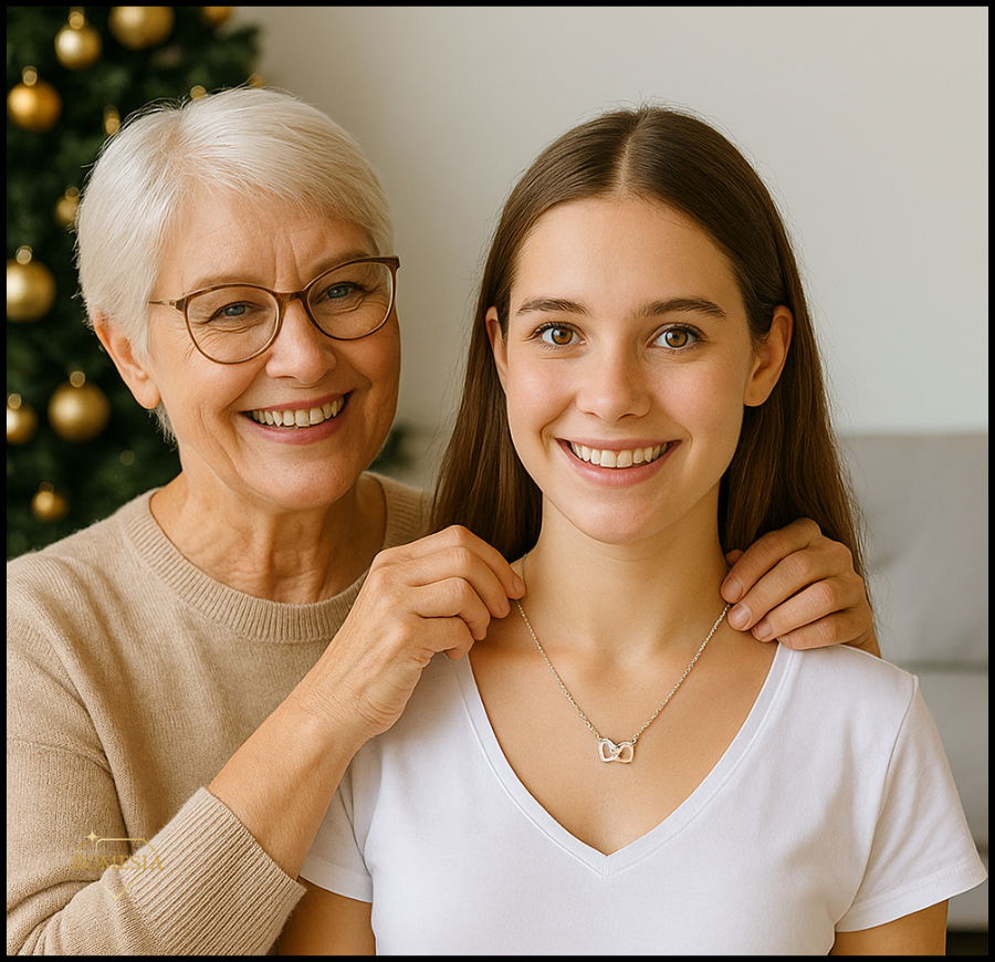To My Granddaughter- Endless Light-Interlocking Hearts Pendent
