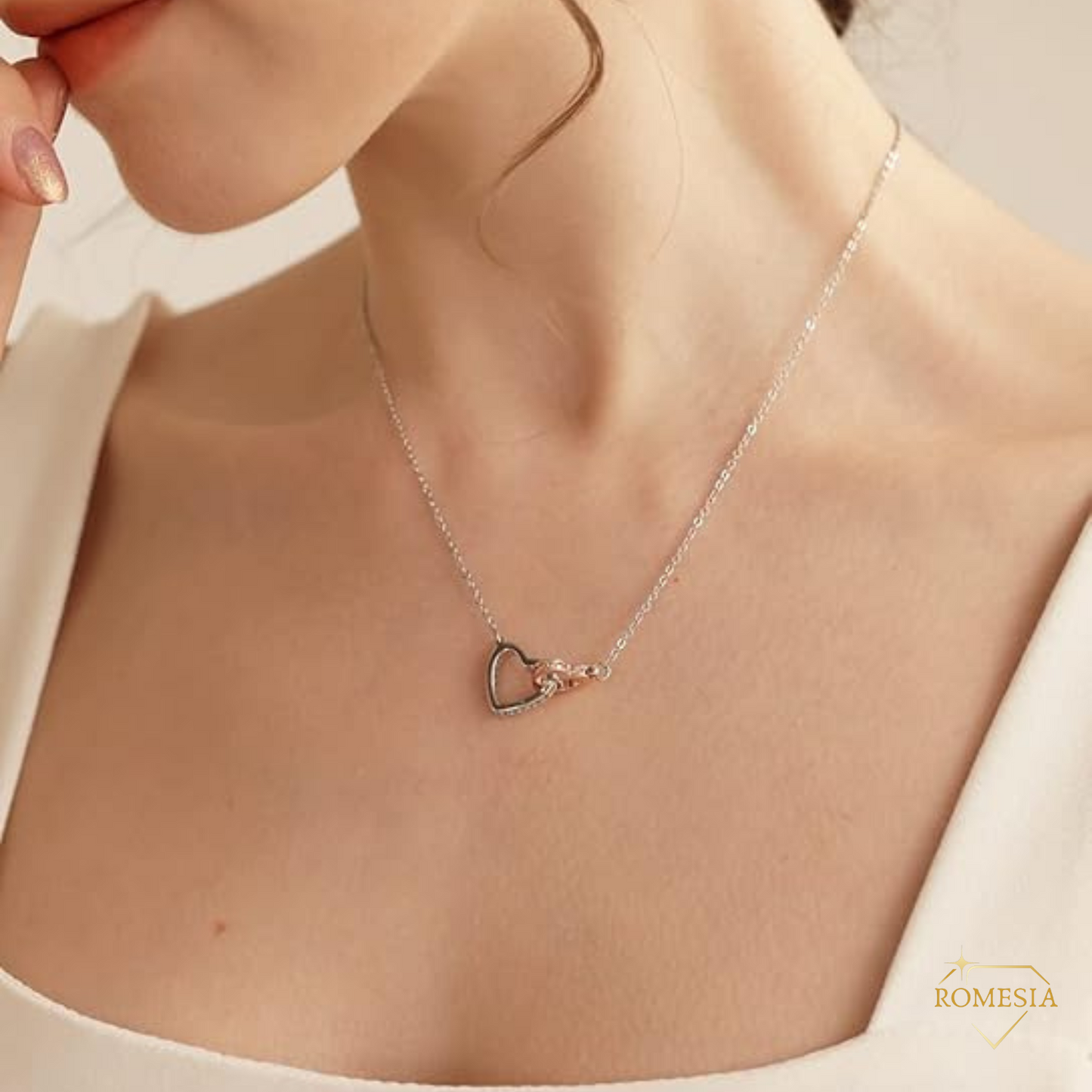 To My Bonus Daughter- Endless Light- Interlocking Hearts Pendent