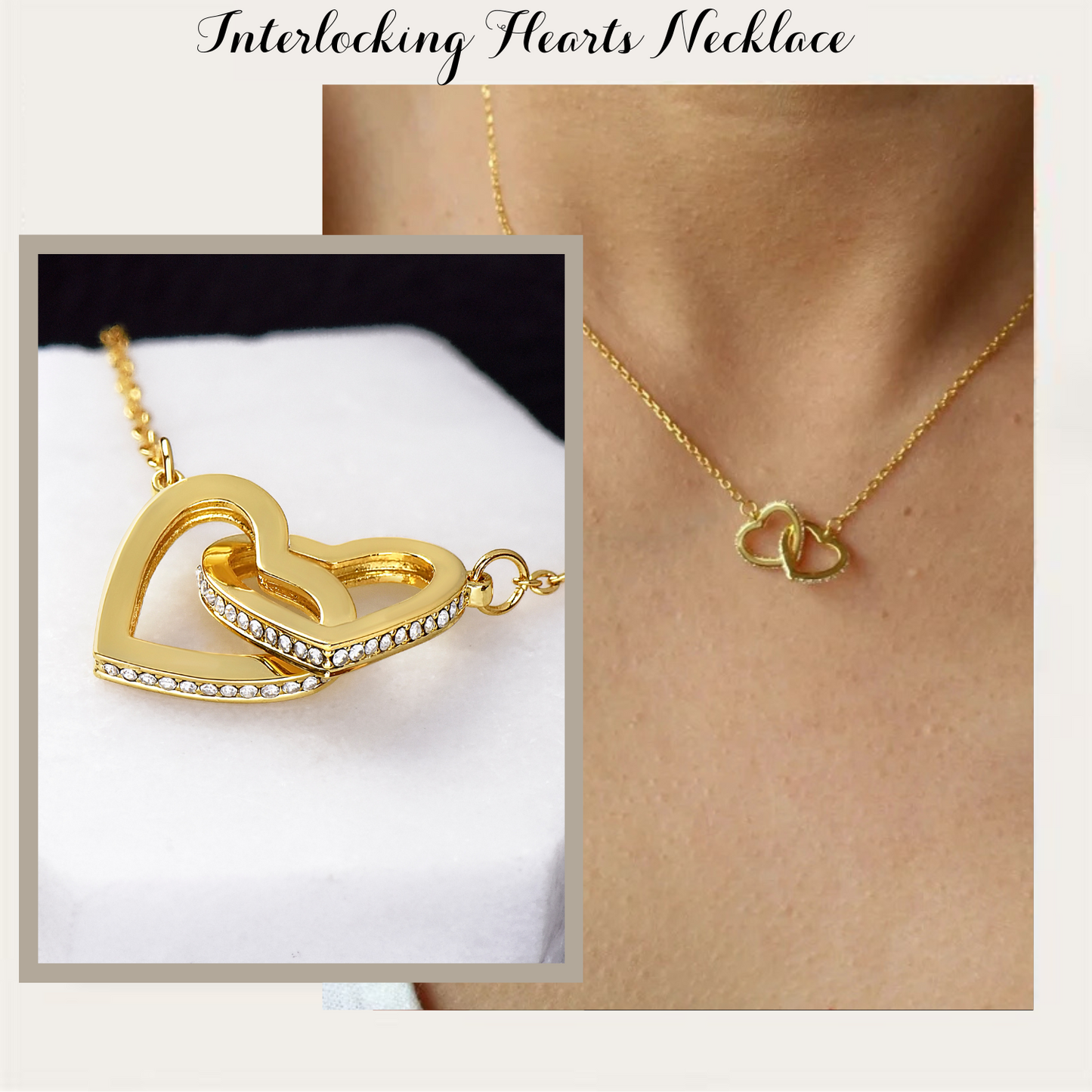 To My Bonus Daughter- Endless Light- Interlocking Hearts Pendent