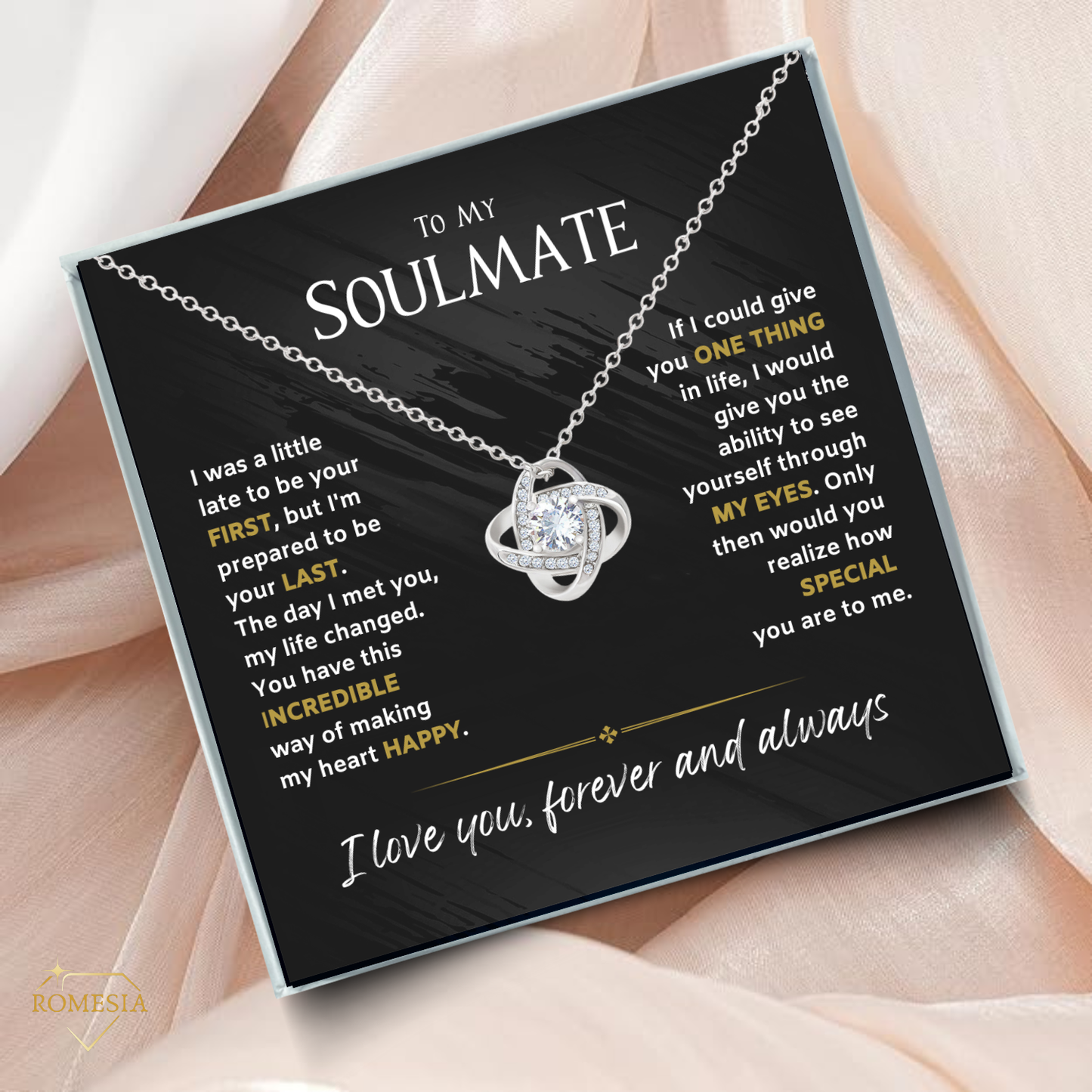 Soulmate-One thing in life-Love Knot Necklace