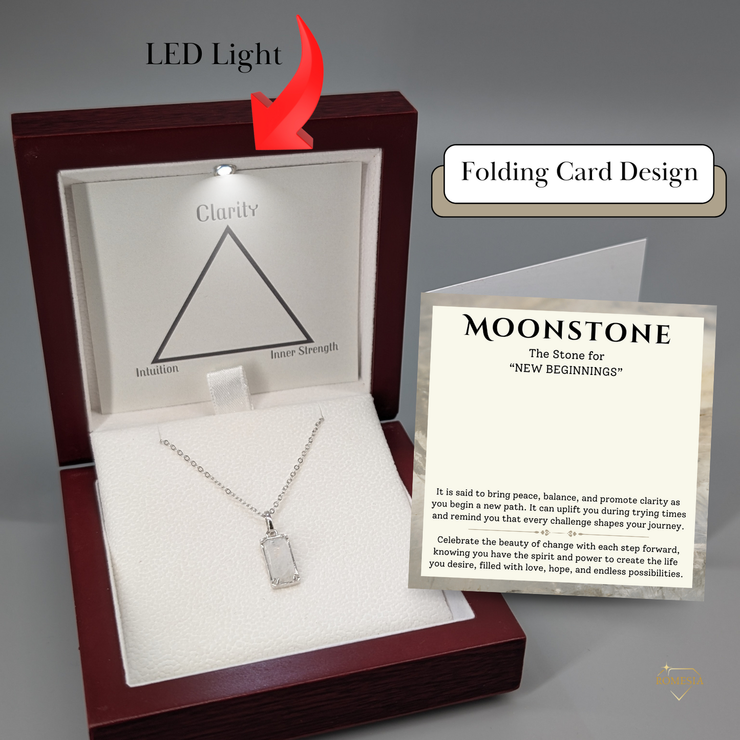 Real Genuine Moonstone - "Celebrate" Sterling Silver Pendent, with card