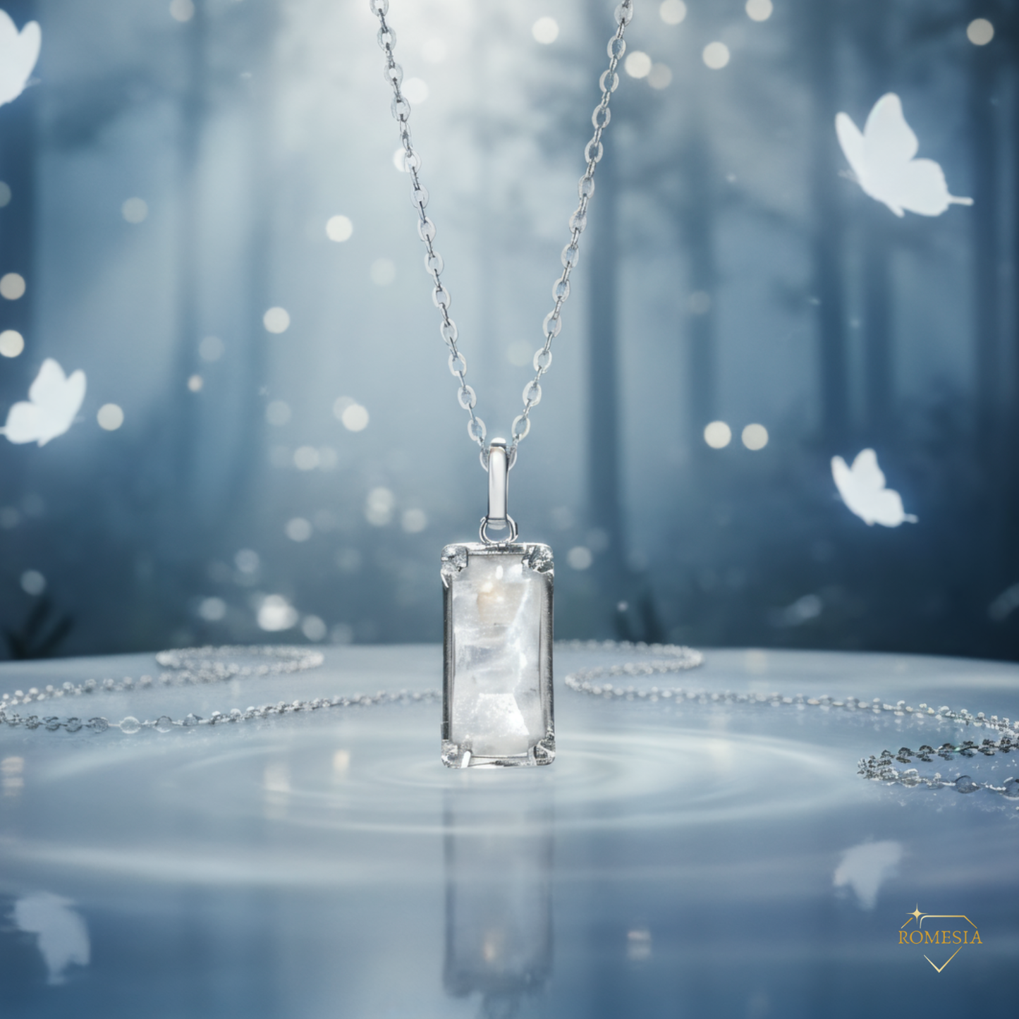 Real Genuine Moonstone - "New Beginnings" Sterling Silver Pendent, with card