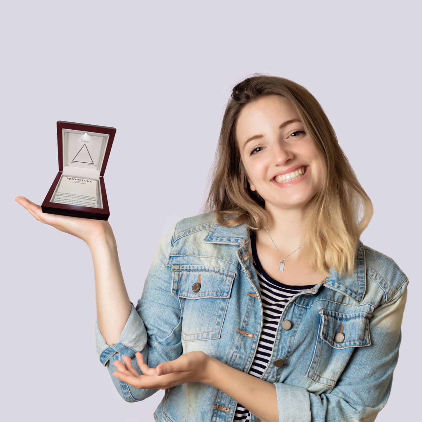 Real Genuine Moonstone - "Celebrate" Sterling Silver Pendent, with card