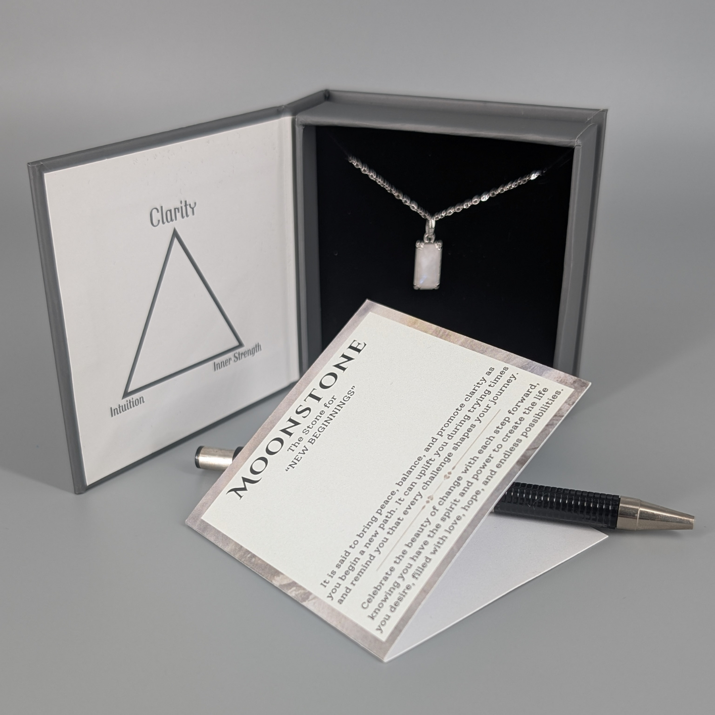 Real Genuine Moonstone - "Celebrate" Sterling Silver Pendent, with card