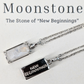 Genuine Moonstone Necklace 925 Sterling Silver for New Beginnings