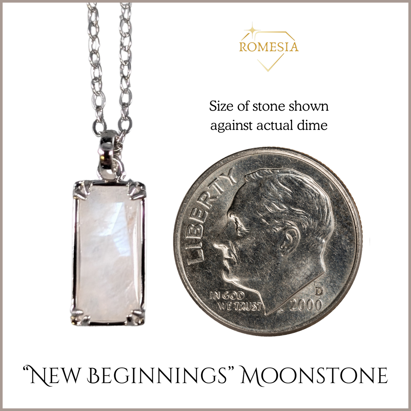 Real Genuine Moonstone -" Sterling Silver Pendent", New Beginnings
