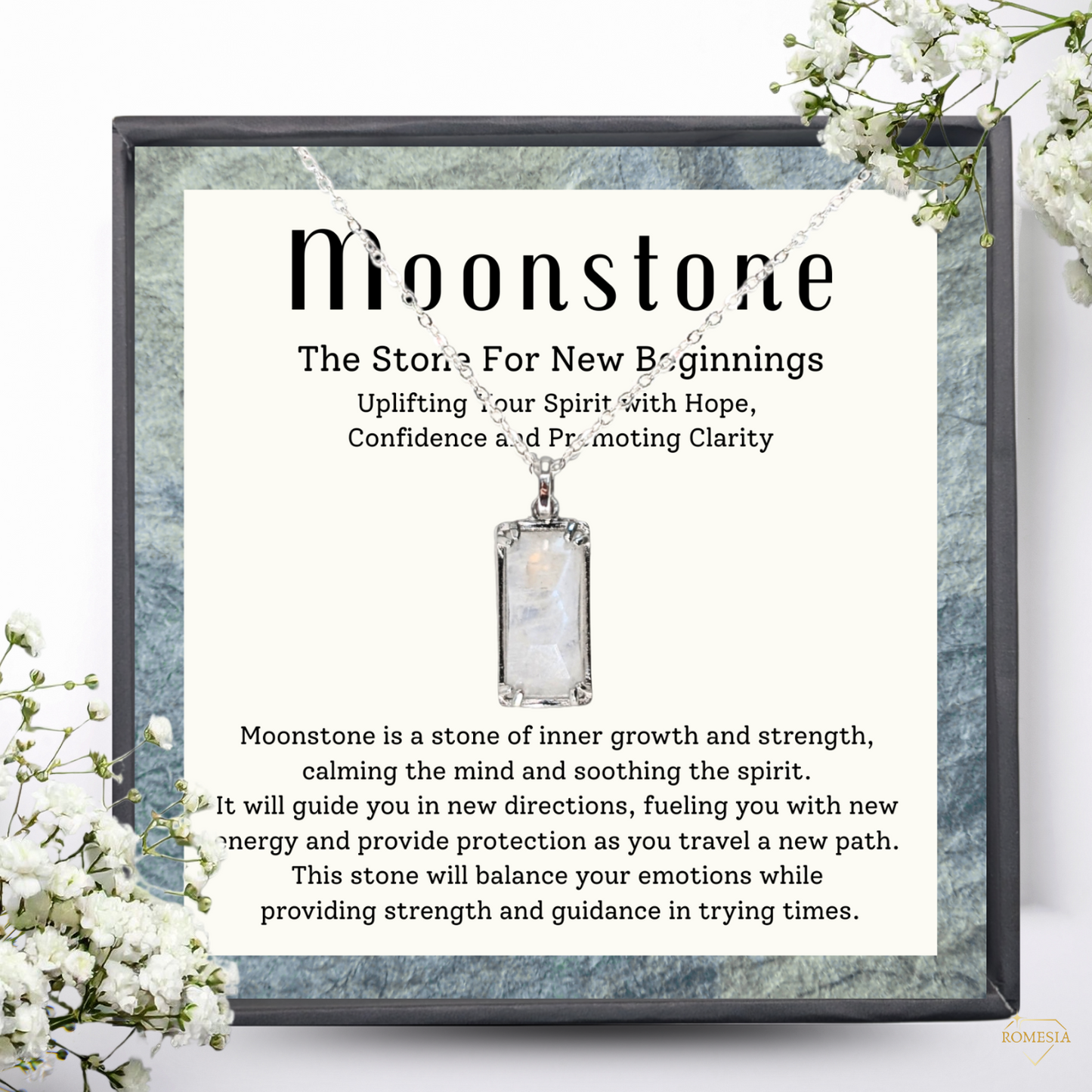 Real Genuine Moonstone - "Inner Growth" Sterling Silver Pendent