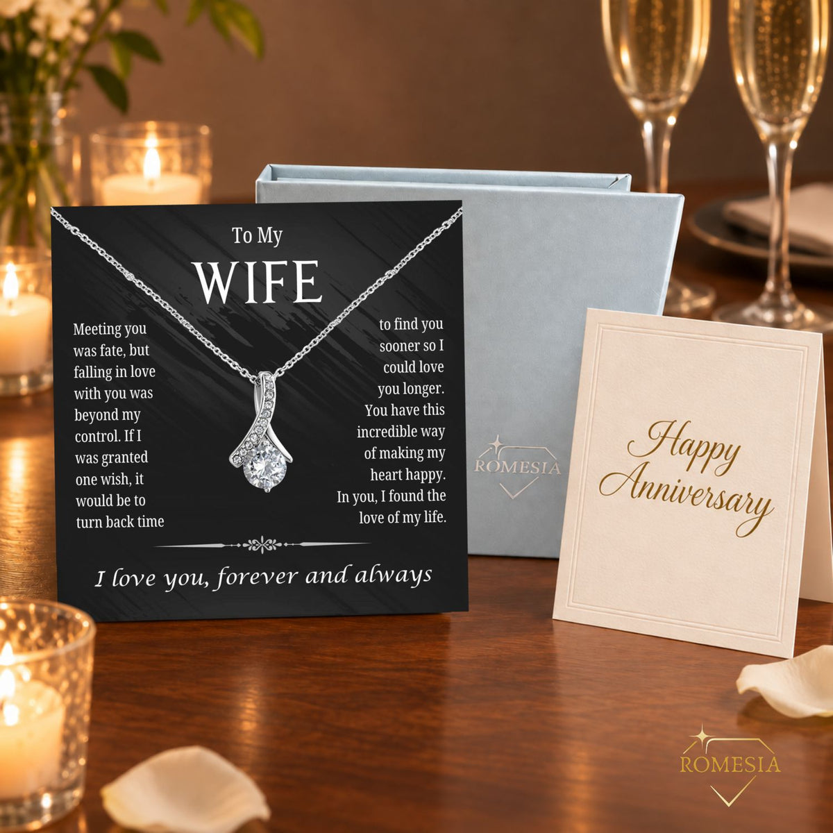 To My Wife Alluring Beauty Pendent- One Wish, Gift for Her