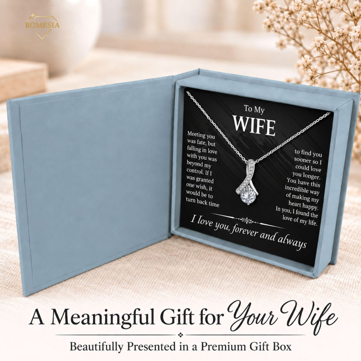 To My Wife Alluring Beauty Pendent- One Wish, Gift for Her