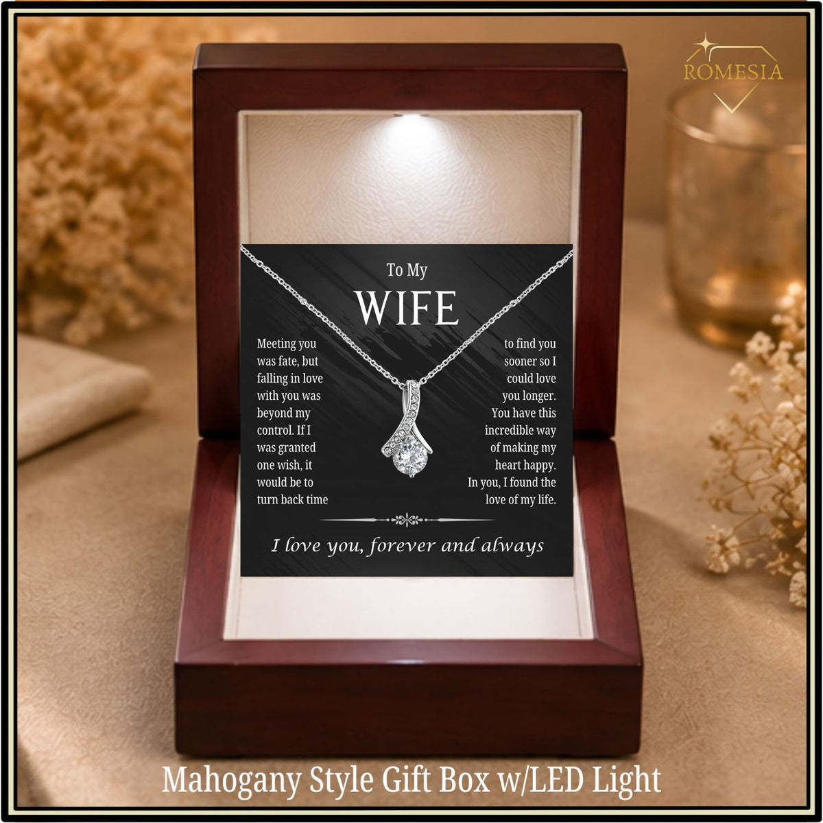 To My Wife Alluring Beauty Pendent- One Wish, Gift for Her