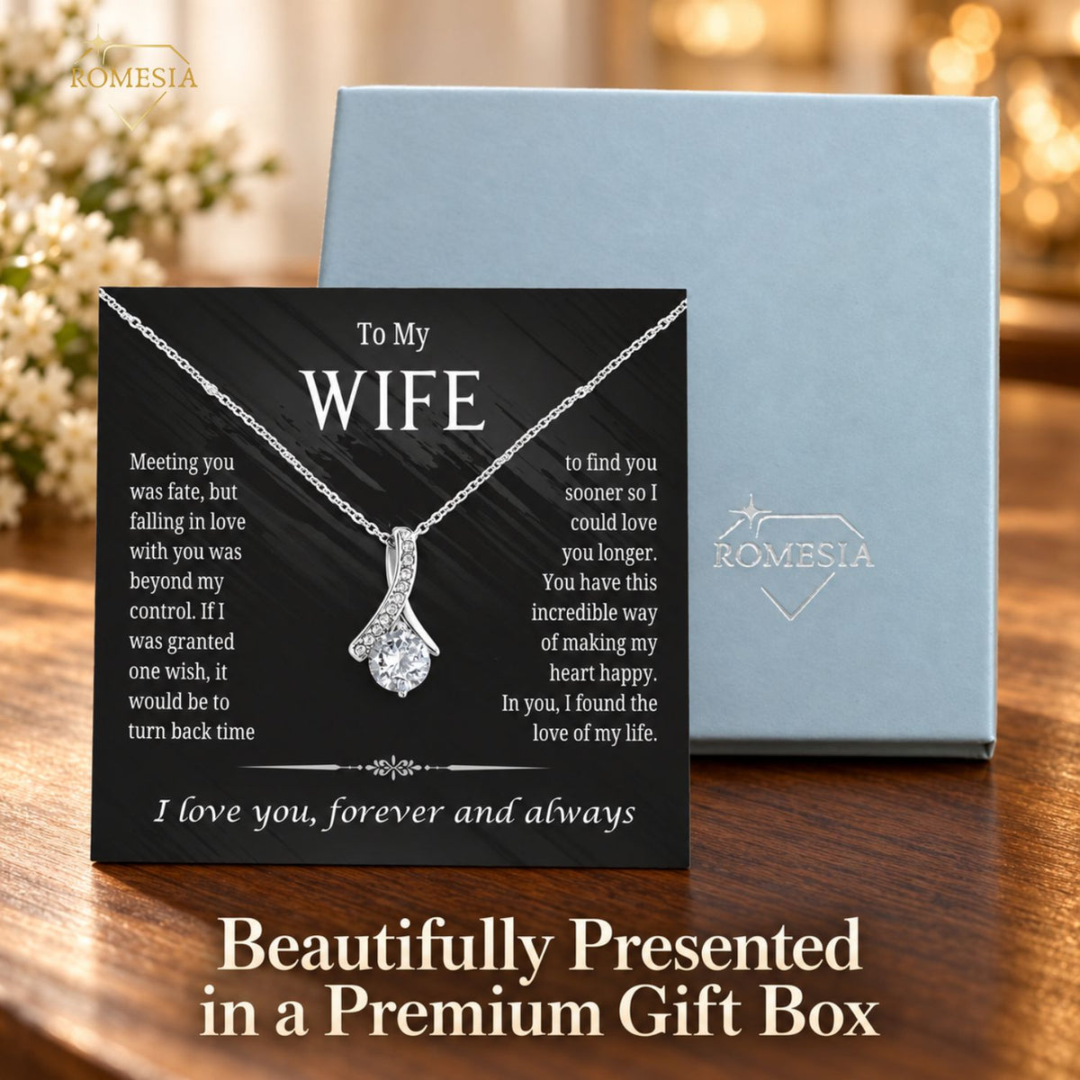 To My Wife Alluring Beauty Pendent- One Wish, Gift for Her
