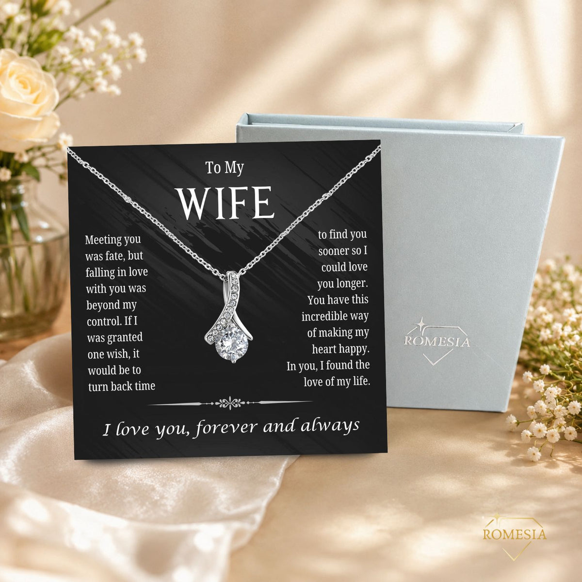 To My Wife Alluring Beauty Pendent- One Wish, Gift for Her