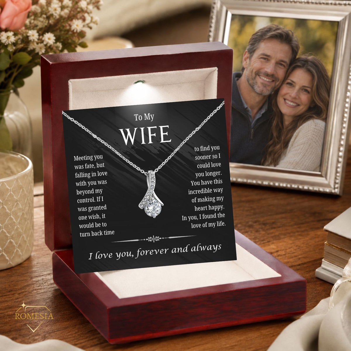 To My Wife Alluring Beauty Pendent- One Wish, Gift for Her